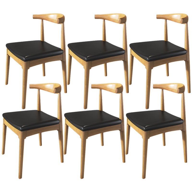Contemporary Wood Indoor Open Back Dining Side Chair of 19'' Wide Dining Chair Natural 6 Piece Set Clearhalo ' kitchen&dining_furn' 'Dining Chairs' 'Dining Tables & Seating' 'dining_chair' 'furn' 'furn_dining_chair' 'Furniture' 'furniture_dining_chair' 'Kitchen & Dining Furniture' 'kitchen' 3621621
