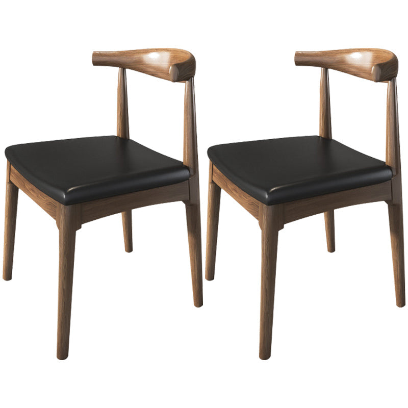 Contemporary Wood Indoor Open Back Dining Side Chair of 19'' Wide Dining Chair Walnut 2 Piece Set Clearhalo ' kitchen&dining_furn' 'Dining Chairs' 'Dining Tables & Seating' 'dining_chair' 'furn' 'furn_dining_chair' 'Furniture' 'furniture_dining_chair' 'Kitchen & Dining Furniture' 'kitchen' 3621625