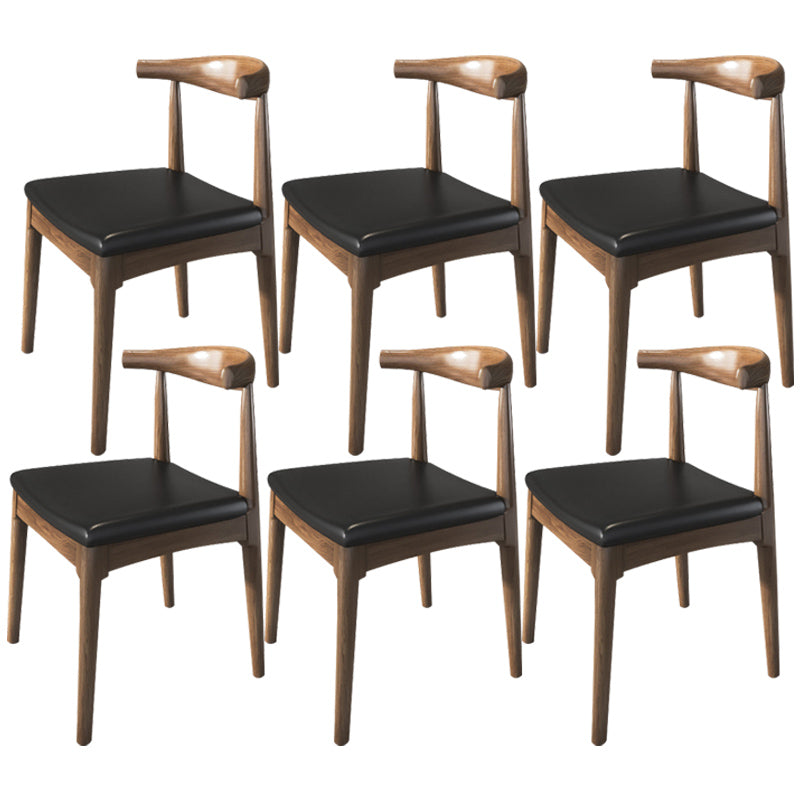 Contemporary Wood Indoor Open Back Dining Side Chair of 19'' Wide Dining Chair Walnut 6 Piece Set Clearhalo ' kitchen&dining_furn' 'Dining Chairs' 'Dining Tables & Seating' 'dining_chair' 'furn' 'furn_dining_chair' 'Furniture' 'furniture_dining_chair' 'Kitchen & Dining Furniture' 'kitchen' 3621629