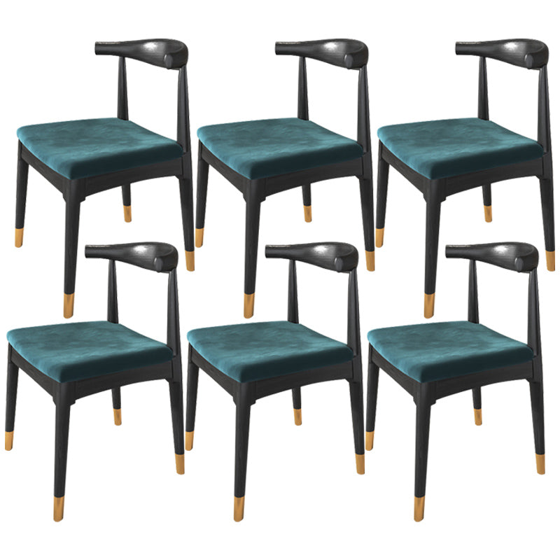 Contemporary Wood Indoor Open Back Dining Side Chair of 19'' Wide Dining Chair Black 6 Piece Set Clearhalo ' kitchen&dining_furn' 'Dining Chairs' 'Dining Tables & Seating' 'dining_chair' 'furn' 'furn_dining_chair' 'Furniture' 'furniture_dining_chair' 'Kitchen & Dining Furniture' 'kitchen' 3621632
