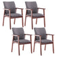 Scandinavian Rubberwood Solid Back Arm Chair Wood Dining Chair for Home Dark Gray 4 Piece Set Walnut Clearhalo ' kitchen&dining_furn' 'Dining Chairs' 'Dining Tables & Seating' 'dining_chair' 'furn' 'furn_dining_chair' 'Furniture' 'furniture_dining_chair' 'Kitchen & Dining Furniture' 'kitchen' 3621642