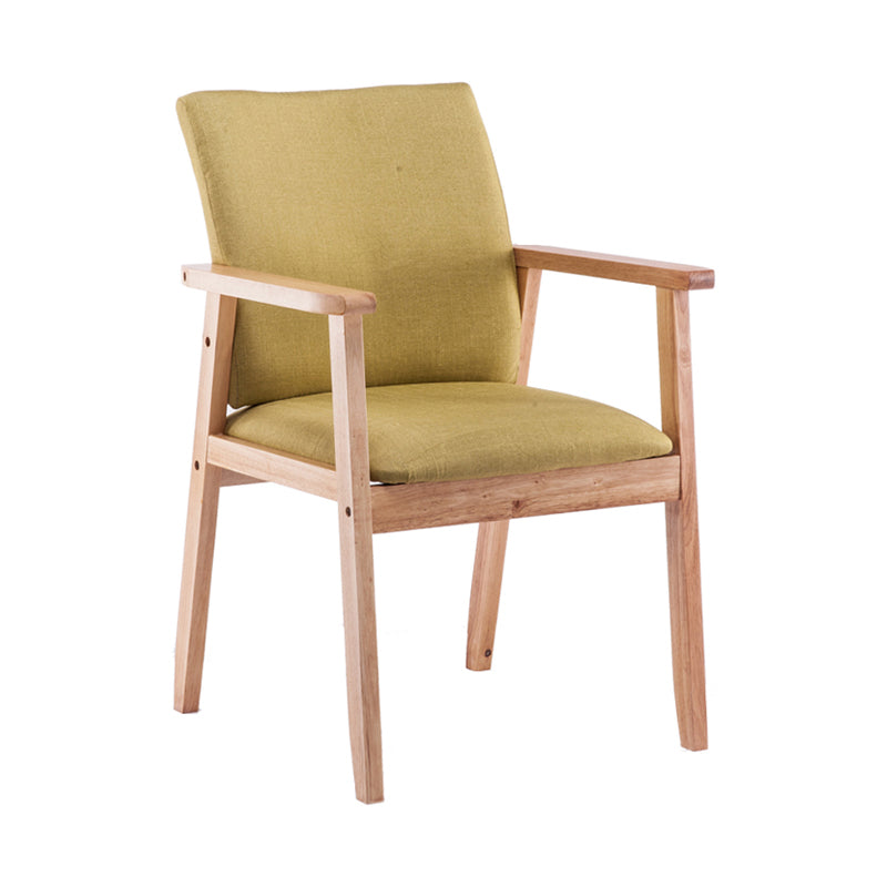 Scandinavian Rubberwood Solid Back Arm Chair Wood Dining Chair for Home Green 1 Piece Natural Wood Clearhalo ' kitchen&dining_furn' 'Dining Chairs' 'Dining Tables & Seating' 'dining_chair' 'furn' 'furn_dining_chair' 'Furniture' 'furniture_dining_chair' 'Kitchen & Dining Furniture' 'kitchen' 3621643