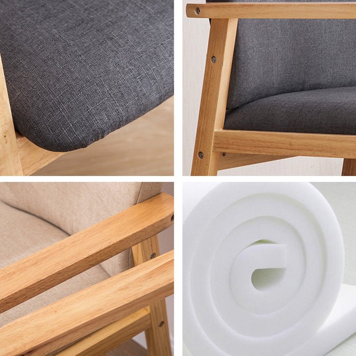 Scandinavian Rubberwood Solid Back Arm Chair Wood Dining Chair for Home Clearhalo ' kitchen&dining_furn' 'Dining Chairs' 'Dining Tables & Seating' 'dining_chair' 'furn' 'furn_dining_chair' 'Furniture' 'furniture_dining_chair' 'Kitchen & Dining Furniture' 'kitchen' 3621644