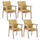 Scandinavian Rubberwood Solid Back Arm Chair Wood Dining Chair for Home Green 4 Piece Set Natural Wood Clearhalo ' kitchen&dining_furn' 'Dining Chairs' 'Dining Tables & Seating' 'dining_chair' 'furn' 'furn_dining_chair' 'Furniture' 'furniture_dining_chair' 'Kitchen & Dining Furniture' 'kitchen' 3621648
