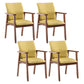 Scandinavian Rubberwood Solid Back Arm Chair Wood Dining Chair for Home Green 4 Piece Set Walnut Clearhalo ' kitchen&dining_furn' 'Dining Chairs' 'Dining Tables & Seating' 'dining_chair' 'furn' 'furn_dining_chair' 'Furniture' 'furniture_dining_chair' 'Kitchen & Dining Furniture' 'kitchen' 3621654