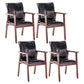 Scandinavian Rubberwood Solid Back Arm Chair Wood Dining Chair for Home Gloss Black 4 Piece Set Walnut Clearhalo ' kitchen&dining_furn' 'Dining Chairs' 'Dining Tables & Seating' 'dining_chair' 'furn' 'furn_dining_chair' 'Furniture' 'furniture_dining_chair' 'Kitchen & Dining Furniture' 'kitchen' 3621664