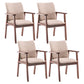 Scandinavian Rubberwood Solid Back Arm Chair Wood Dining Chair for Home Khaki 4 Piece Set Walnut Clearhalo ' kitchen&dining_furn' 'Dining Chairs' 'Dining Tables & Seating' 'dining_chair' 'furn' 'furn_dining_chair' 'Furniture' 'furniture_dining_chair' 'Kitchen & Dining Furniture' 'kitchen' 3621670