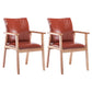 Scandinavian Rubberwood Solid Back Arm Chair Wood Dining Chair for Home Red Brown 2 Piece Set Natural Wood Clearhalo ' kitchen&dining_furn' 'Dining Chairs' 'Dining Tables & Seating' 'dining_chair' 'furn' 'furn_dining_chair' 'Furniture' 'furniture_dining_chair' 'Kitchen & Dining Furniture' 'kitchen' 3621672