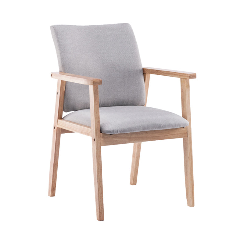 Scandinavian Rubberwood Solid Back Arm Chair Wood Dining Chair for Home Smoke Gray 1 Piece Natural Wood Clearhalo ' kitchen&dining_furn' 'Dining Chairs' 'Dining Tables & Seating' 'dining_chair' 'furn' 'furn_dining_chair' 'Furniture' 'furniture_dining_chair' 'Kitchen & Dining Furniture' 'kitchen' 3621677