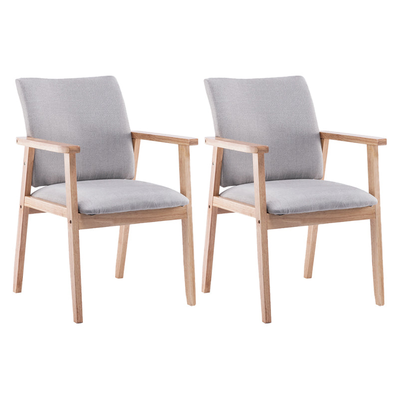 Scandinavian Rubberwood Solid Back Arm Chair Wood Dining Chair for Home Smoke Gray 2 Piece Set Natural Wood Clearhalo ' kitchen&dining_furn' 'Dining Chairs' 'Dining Tables & Seating' 'dining_chair' 'furn' 'furn_dining_chair' 'Furniture' 'furniture_dining_chair' 'Kitchen & Dining Furniture' 'kitchen' 3621678
