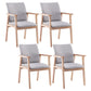 Scandinavian Rubberwood Solid Back Arm Chair Wood Dining Chair for Home Smoke Gray 4 Piece Set Natural Wood Clearhalo ' kitchen&dining_furn' 'Dining Chairs' 'Dining Tables & Seating' 'dining_chair' 'furn' 'furn_dining_chair' 'Furniture' 'furniture_dining_chair' 'Kitchen & Dining Furniture' 'kitchen' 3621679