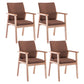 Scandinavian Rubberwood Solid Back Arm Chair Wood Dining Chair for Home Coffee 4 Piece Set Natural Wood Clearhalo ' kitchen&dining_furn' 'Dining Chairs' 'Dining Tables & Seating' 'dining_chair' 'furn' 'furn_dining_chair' 'Furniture' 'furniture_dining_chair' 'Kitchen & Dining Furniture' 'kitchen' 3621685
