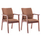 Scandinavian Rubberwood Solid Back Arm Chair Wood Dining Chair for Home Coffee 2 Piece Set Walnut Clearhalo ' kitchen&dining_furn' 'Dining Chairs' 'Dining Tables & Seating' 'dining_chair' 'furn' 'furn_dining_chair' 'Furniture' 'furniture_dining_chair' 'Kitchen & Dining Furniture' 'kitchen' 3621687