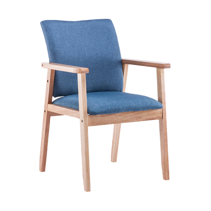Scandinavian Rubberwood Solid Back Arm Chair Wood Dining Chair for Home Ocean Blue 1 Piece Natural Wood Clearhalo ' kitchen&dining_furn' 'Dining Chairs' 'Dining Tables & Seating' 'dining_chair' 'furn' 'furn_dining_chair' 'Furniture' 'furniture_dining_chair' 'Kitchen & Dining Furniture' 'kitchen' 3621689