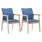 Scandinavian Rubberwood Solid Back Arm Chair Wood Dining Chair for Home Ocean Blue 2 Piece Set Natural Wood Clearhalo ' kitchen&dining_furn' 'Dining Chairs' 'Dining Tables & Seating' 'dining_chair' 'furn' 'furn_dining_chair' 'Furniture' 'furniture_dining_chair' 'Kitchen & Dining Furniture' 'kitchen' 3621690
