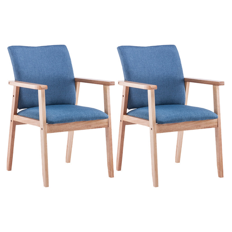 Scandinavian Rubberwood Solid Back Arm Chair Wood Dining Chair for Home Ocean Blue 2 Piece Set Natural Wood Clearhalo ' kitchen&dining_furn' 'Dining Chairs' 'Dining Tables & Seating' 'dining_chair' 'furn' 'furn_dining_chair' 'Furniture' 'furniture_dining_chair' 'Kitchen & Dining Furniture' 'kitchen' 3621690