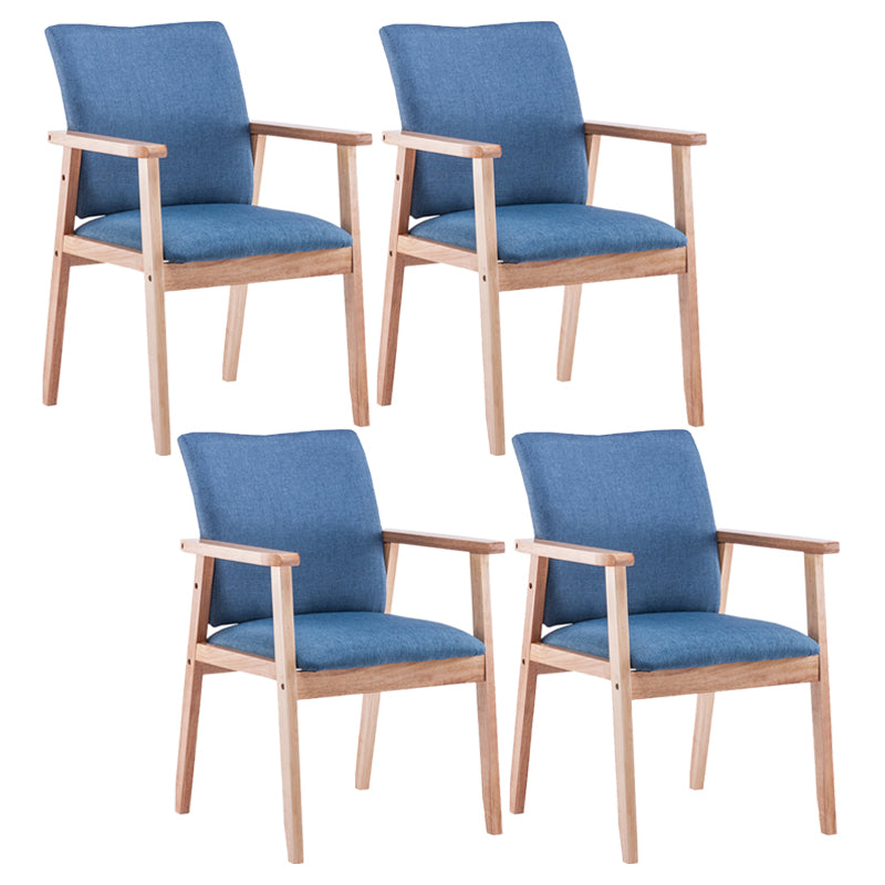 Scandinavian Rubberwood Solid Back Arm Chair Wood Dining Chair for Home Ocean Blue 4 Piece Set Natural Wood Clearhalo ' kitchen&dining_furn' 'Dining Chairs' 'Dining Tables & Seating' 'dining_chair' 'furn' 'furn_dining_chair' 'Furniture' 'furniture_dining_chair' 'Kitchen & Dining Furniture' 'kitchen' 3621691