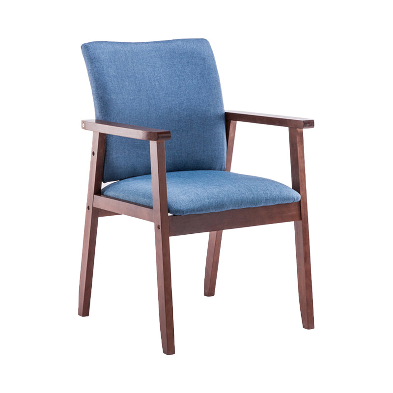 Scandinavian Rubberwood Solid Back Arm Chair Wood Dining Chair for Home Ocean Blue 1 Piece Walnut Clearhalo ' kitchen&dining_furn' 'Dining Chairs' 'Dining Tables & Seating' 'dining_chair' 'furn' 'furn_dining_chair' 'Furniture' 'furniture_dining_chair' 'Kitchen & Dining Furniture' 'kitchen' 3621692