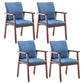 Scandinavian Rubberwood Solid Back Arm Chair Wood Dining Chair for Home Ocean Blue 4 Piece Set Walnut Clearhalo ' kitchen&dining_furn' 'Dining Chairs' 'Dining Tables & Seating' 'dining_chair' 'furn' 'furn_dining_chair' 'Furniture' 'furniture_dining_chair' 'Kitchen & Dining Furniture' 'kitchen' 3621694
