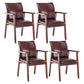 Scandinavian Rubberwood Solid Back Arm Chair Wood Dining Chair for Home Dark Brown 4 Piece Set Walnut Clearhalo ' kitchen&dining_furn' 'Dining Chairs' 'Dining Tables & Seating' 'dining_chair' 'furn' 'furn_dining_chair' 'Furniture' 'furniture_dining_chair' 'Kitchen & Dining Furniture' 'kitchen' 3621700