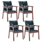 Scandinavian Rubberwood Solid Back Arm Chair Wood Dining Chair for Home Blackish Green 4 Piece Set Walnut Clearhalo ' kitchen&dining_furn' 'Dining Chairs' 'Dining Tables & Seating' 'dining_chair' 'furn' 'furn_dining_chair' 'Furniture' 'furniture_dining_chair' 'Kitchen & Dining Furniture' 'kitchen' 3621706