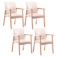 Scandinavian Rubberwood Solid Back Arm Chair Wood Dining Chair for Home Off-White 4 Piece Set Natural Wood Clearhalo ' kitchen&dining_furn' 'Dining Chairs' 'Dining Tables & Seating' 'dining_chair' 'furn' 'furn_dining_chair' 'Furniture' 'furniture_dining_chair' 'Kitchen & Dining Furniture' 'kitchen' 3621709