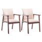Scandinavian Rubberwood Solid Back Arm Chair Wood Dining Chair for Home Off-White 2 Piece Set Walnut Clearhalo ' kitchen&dining_furn' 'Dining Chairs' 'Dining Tables & Seating' 'dining_chair' 'furn' 'furn_dining_chair' 'Furniture' 'furniture_dining_chair' 'Kitchen & Dining Furniture' 'kitchen' 3621711