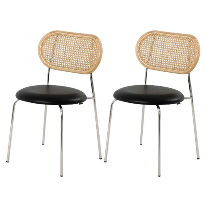 Contemporary Kitchen Metal Dining Side Chair Opening Back Dining Side Chair Black 2 Piece Set Clearhalo ' kitchen&dining_furn' 'Dining Chairs' 'Dining Tables & Seating' 'dining_chair' 'furn' 'furn_dining_chair' 'Furniture' 'furniture_dining_chair' 'Kitchen & Dining Furniture' 'kitchen' 3621714