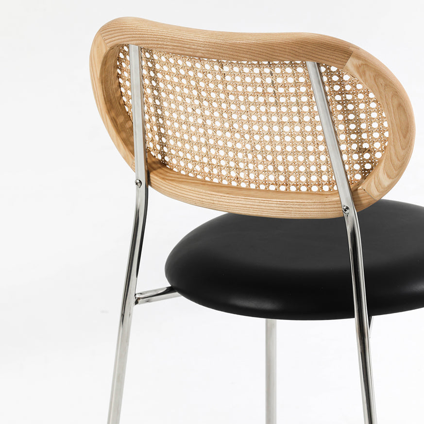 Contemporary Kitchen Metal Dining Side Chair Opening Back Dining Side Chair Clearhalo ' kitchen&dining_furn' 'Dining Chairs' 'Dining Tables & Seating' 'dining_chair' 'furn' 'furn_dining_chair' 'Furniture' 'furniture_dining_chair' 'Kitchen & Dining Furniture' 'kitchen' 3621724