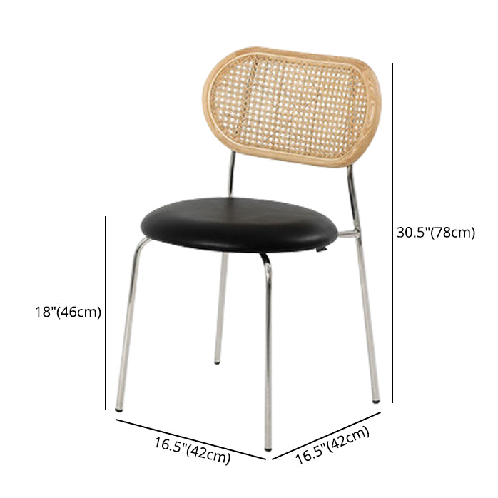 Contemporary Kitchen Metal Dining Side Chair Opening Back Dining Side Chair Clearhalo ' kitchen&dining_furn' 'Dining Chairs' 'Dining Tables & Seating' 'dining_chair' 'furn' 'furn_dining_chair' 'Furniture' 'furniture_dining_chair' 'Kitchen & Dining Furniture' 'kitchen' 3621728