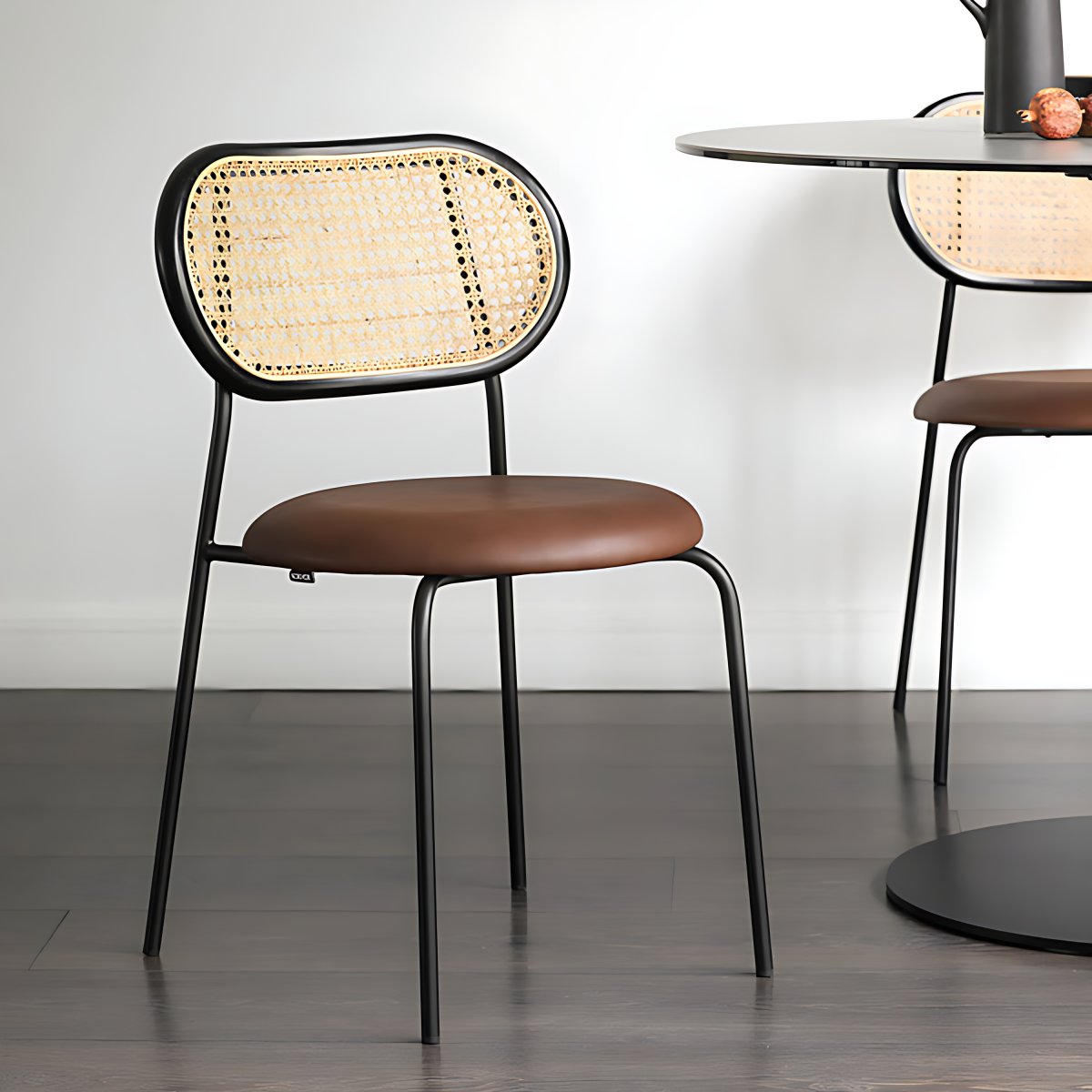 Contemporary Kitchen Metal Dining Side Chair Opening Back Dining Side ...