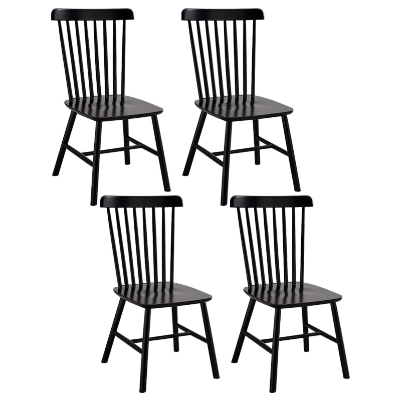 Traditional Wood Windsor Back Side Chair 19'' Wide Indoor Dining Chair Matte Black 4 Piece Set Clearhalo ' kitchen&dining_furn' 'Dining Chairs' 'Dining Tables & Seating' 'dining_chair' 'furn' 'furn_dining_chair' 'Furniture' 'furniture_dining_chair' 'Kitchen & Dining Furniture' 'kitchen' 3621738