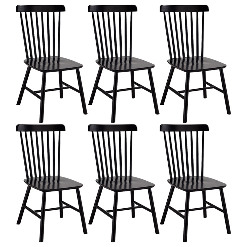 Traditional Wood Windsor Back Side Chair 19'' Wide Indoor Dining Chair Matte Black 6 Piece Set Clearhalo ' kitchen&dining_furn' 'Dining Chairs' 'Dining Tables & Seating' 'dining_chair' 'furn' 'furn_dining_chair' 'Furniture' 'furniture_dining_chair' 'Kitchen & Dining Furniture' 'kitchen' 3621741