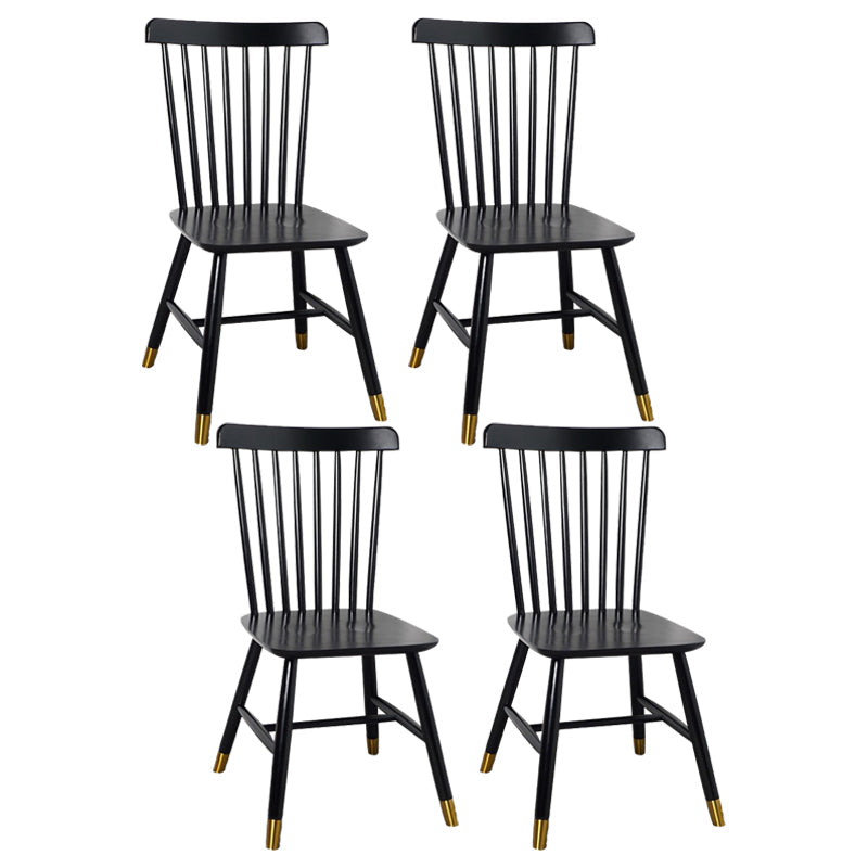 Traditional Wood Windsor Back Side Chair 19'' Wide Indoor Dining Chair Black 4 Piece Set Clearhalo ' kitchen&dining_furn' 'Dining Chairs' 'Dining Tables & Seating' 'dining_chair' 'furn' 'furn_dining_chair' 'Furniture' 'furniture_dining_chair' 'Kitchen & Dining Furniture' 'kitchen' 3621745