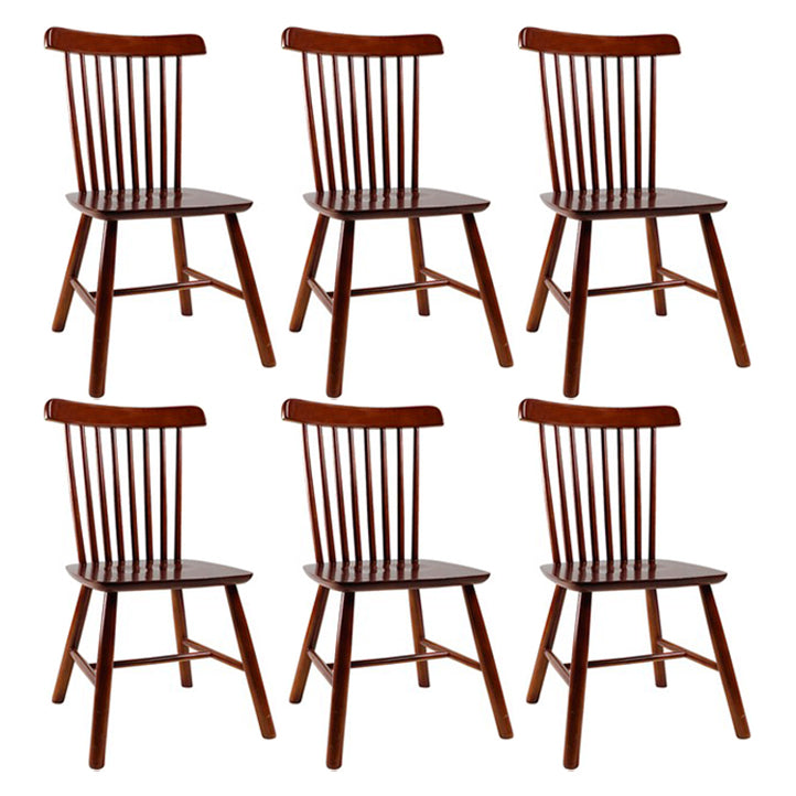 Traditional Wood Windsor Back Side Chair 19'' Wide Indoor Dining Chair Dark Brown 6 Piece Set Clearhalo ' kitchen&dining_furn' 'Dining Chairs' 'Dining Tables & Seating' 'dining_chair' 'furn' 'furn_dining_chair' 'Furniture' 'furniture_dining_chair' 'Kitchen & Dining Furniture' 'kitchen' 3621773