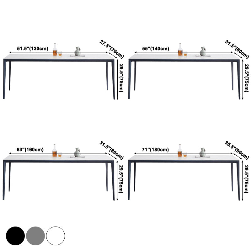 Minimalist Sintered Stone Standard Dining Table Rectangle Kitchen Dining Table with 4 Legs Base Clearhalo ' dining_table' 'Dining Tables & Seating' 'Dining Tables' 'furn' 'furn_dining_table' 'Furniture' 'furniture_dining_table' 'Kitchen & Dining Furniture' 'kitchen&dining_furn' 'kitchen' 'kitchen_dining_table' 3621784