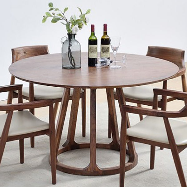 Round Pine Solid Wood Table Modern Dining Table with Wooden Pedestal for Restaurant Clearhalo ' dining_table' 'Dining Tables & Seating' 'Dining Tables' 'furn' 'furn_dining_table' 'Furniture' 'furniture_dining_table' 'Kitchen & Dining Furniture' 'kitchen&dining_furn' 'kitchen' 'kitchen_dining_table' 3621796