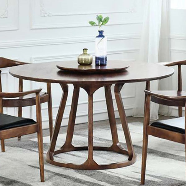 Round Pine Solid Wood Table Modern Dining Table with Wooden Pedestal for Restaurant Clearhalo ' dining_table' 'Dining Tables & Seating' 'Dining Tables' 'furn' 'furn_dining_table' 'Furniture' 'furniture_dining_table' 'Kitchen & Dining Furniture' 'kitchen&dining_furn' 'kitchen' 'kitchen_dining_table' 3621798