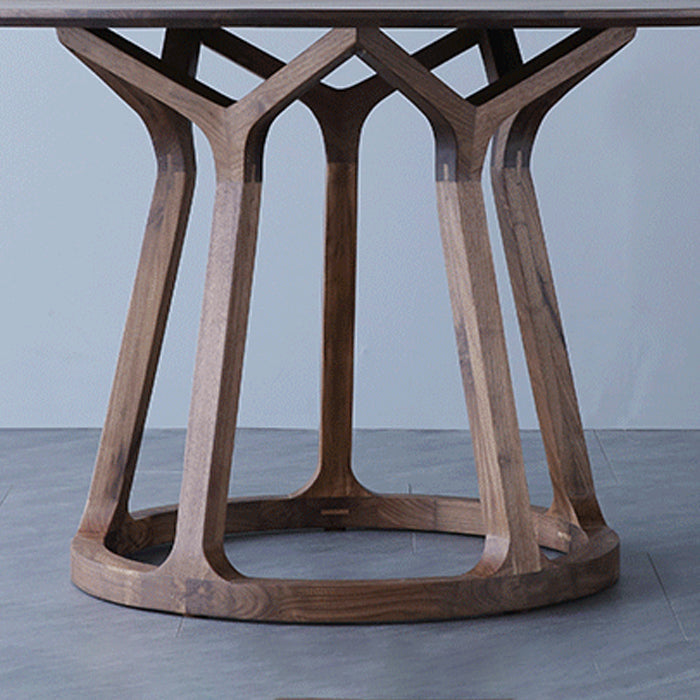 Round Pine Solid Wood Table Modern Dining Table with Wooden Pedestal for Restaurant Clearhalo ' dining_table' 'Dining Tables & Seating' 'Dining Tables' 'furn' 'furn_dining_table' 'Furniture' 'furniture_dining_table' 'Kitchen & Dining Furniture' 'kitchen&dining_furn' 'kitchen' 'kitchen_dining_table' 3621801