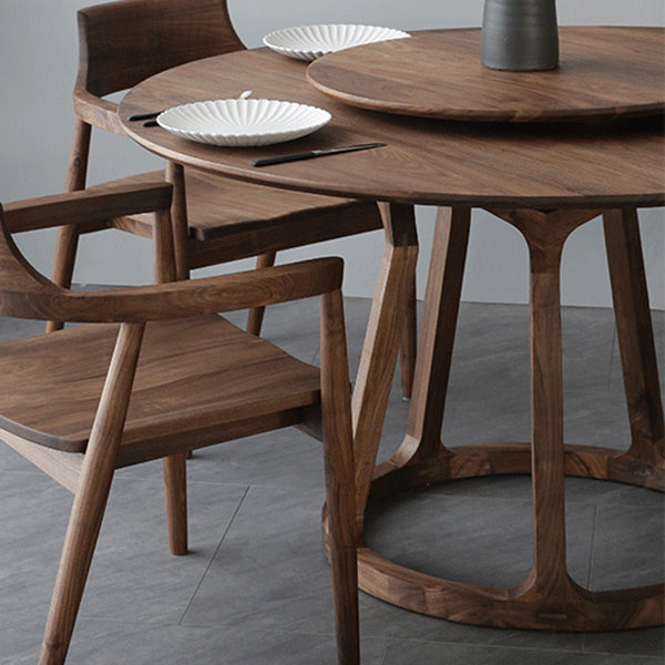 Round Pine Solid Wood Table Modern Dining Table with Wooden Pedestal for Restaurant Clearhalo ' dining_table' 'Dining Tables & Seating' 'Dining Tables' 'furn' 'furn_dining_table' 'Furniture' 'furniture_dining_table' 'Kitchen & Dining Furniture' 'kitchen&dining_furn' 'kitchen' 'kitchen_dining_table' 3621804