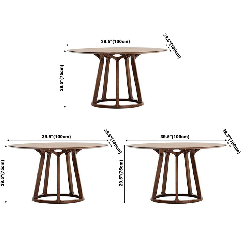 Round Pine Solid Wood Table Modern Dining Table with Wooden Pedestal for Restaurant Clearhalo ' dining_table' 'Dining Tables & Seating' 'Dining Tables' 'furn' 'furn_dining_table' 'Furniture' 'furniture_dining_table' 'Kitchen & Dining Furniture' 'kitchen&dining_furn' 'kitchen' 'kitchen_dining_table' 3621805