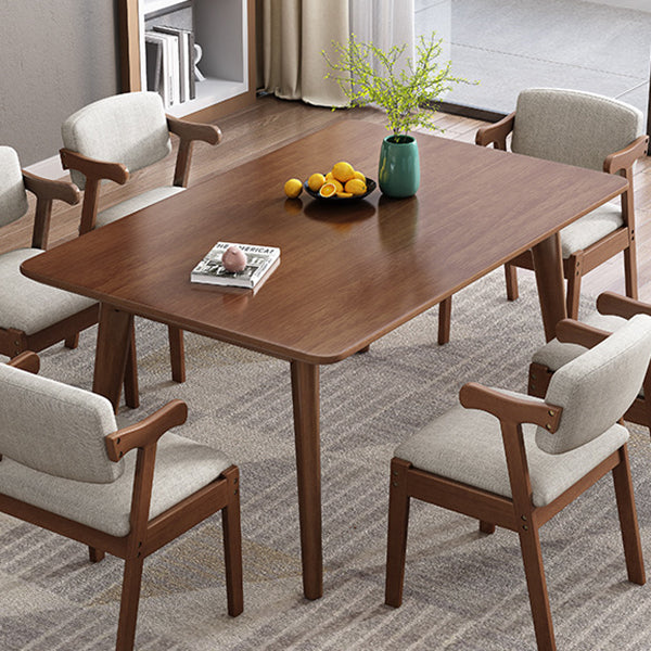 Modern Wooden Dining Table Rectangle Table with 4 Legs for Dinning Room Brown Without Chairs Clearhalo ' dining_table' 'Dining Tables & Seating' 'Dining Tables' 'furn' 'furn_dining_table' 'Furniture' 'furniture_dining_table' 'Kitchen & Dining Furniture' 'kitchen&dining_furn' 'kitchen' 'kitchen_dining_table' 3621808