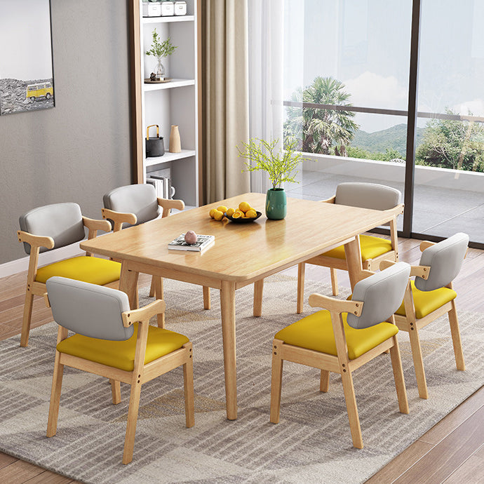 Modern Wooden Dining Table Rectangle Table with 4 Legs for Dinning Room Clearhalo ' dining_table' 'Dining Tables & Seating' 'Dining Tables' 'furn' 'furn_dining_table' 'Furniture' 'furniture_dining_table' 'Kitchen & Dining Furniture' 'kitchen&dining_furn' 'kitchen' 'kitchen_dining_table' 3621818