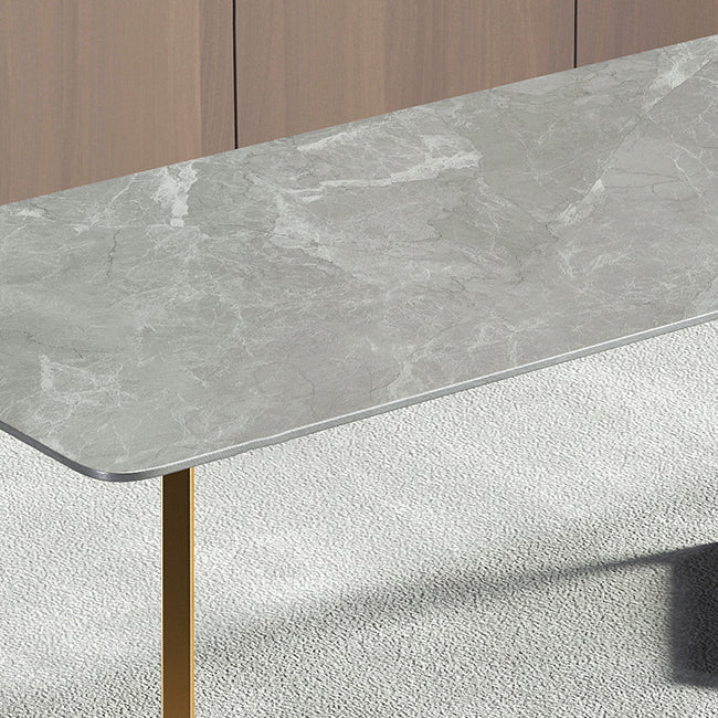 Metal Contemporary Rectangular Dining Table Sintered Stone Table with SledBase Clearhalo ' dining_table' 'Dining Tables & Seating' 'Dining Tables' 'furn' 'furn_dining_table' 'Furniture' 'furniture_dining_table' 'Kitchen & Dining Furniture' 'kitchen&dining_furn' 'kitchen' 'kitchen_dining_table' 3621824