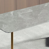 Metal Contemporary Rectangular Dining Table Sintered Stone Table with SledBase Clearhalo ' dining_table' 'Dining Tables & Seating' 'Dining Tables' 'furn' 'furn_dining_table' 'Furniture' 'furniture_dining_table' 'Kitchen & Dining Furniture' 'kitchen&dining_furn' 'kitchen' 'kitchen_dining_table' 3621824