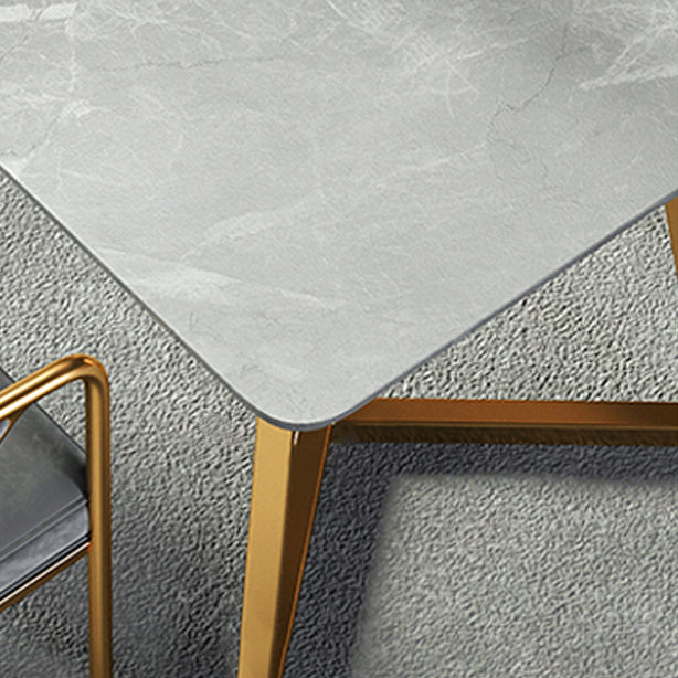 Metal Contemporary Rectangular Dining Table Sintered Stone Table with SledBase Clearhalo ' dining_table' 'Dining Tables & Seating' 'Dining Tables' 'furn' 'furn_dining_table' 'Furniture' 'furniture_dining_table' 'Kitchen & Dining Furniture' 'kitchen&dining_furn' 'kitchen' 'kitchen_dining_table' 3621825
