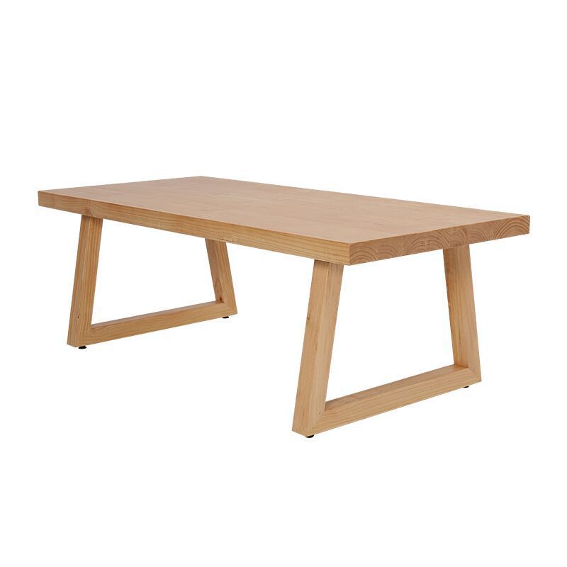 Modern Pine Solid Wood Table Rectangle Dining Table with Double Pedestal Base Without Chairs Clearhalo ' dining_table' 'Dining Tables & Seating' 'Dining Tables' 'furn' 'furn_dining_table' 'Furniture' 'furniture_dining_table' 'Kitchen & Dining Furniture' 'kitchen&dining_furn' 'kitchen' 'kitchen_dining_table' 3621832