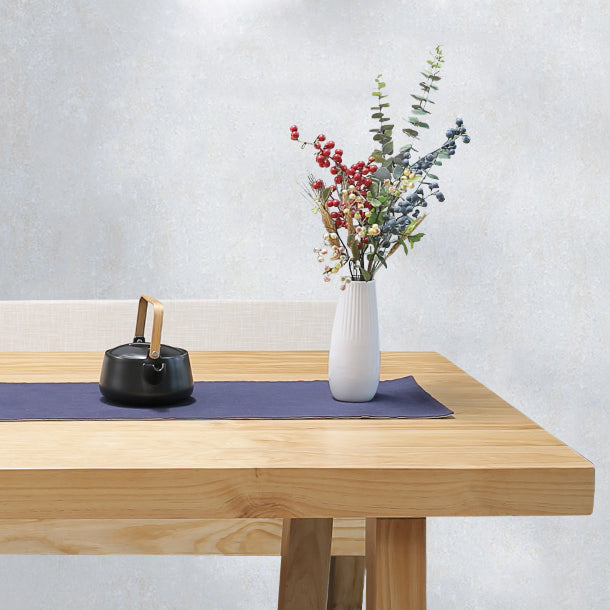 Modern Pine Solid Wood Table Rectangle Dining Table with Double Pedestal Base Clearhalo ' dining_table' 'Dining Tables & Seating' 'Dining Tables' 'furn' 'furn_dining_table' 'Furniture' 'furniture_dining_table' 'Kitchen & Dining Furniture' 'kitchen&dining_furn' 'kitchen' 'kitchen_dining_table' 3621833
