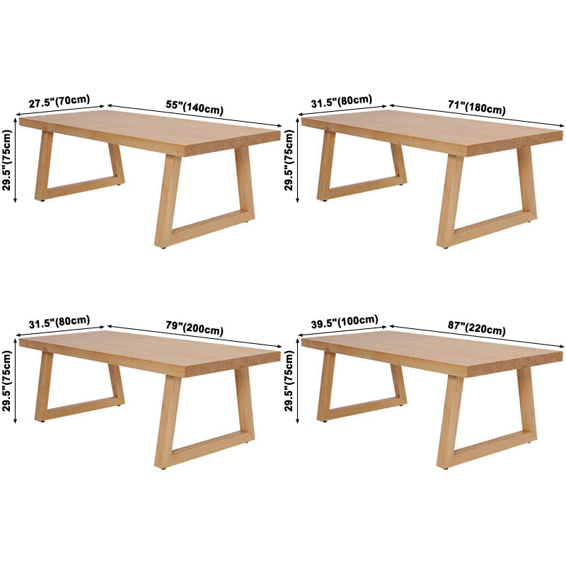 Modern Pine Solid Wood Table Rectangle Dining Table with Double Pedestal Base Clearhalo ' dining_table' 'Dining Tables & Seating' 'Dining Tables' 'furn' 'furn_dining_table' 'Furniture' 'furniture_dining_table' 'Kitchen & Dining Furniture' 'kitchen&dining_furn' 'kitchen' 'kitchen_dining_table' 3621835