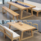 Modern Pine Solid Wood Table Rectangle Dining Table with Double Pedestal Base Clearhalo ' dining_table' 'Dining Tables & Seating' 'Dining Tables' 'furn' 'furn_dining_table' 'Furniture' 'furniture_dining_table' 'Kitchen & Dining Furniture' 'kitchen&dining_furn' 'kitchen' 'kitchen_dining_table' 3621837
